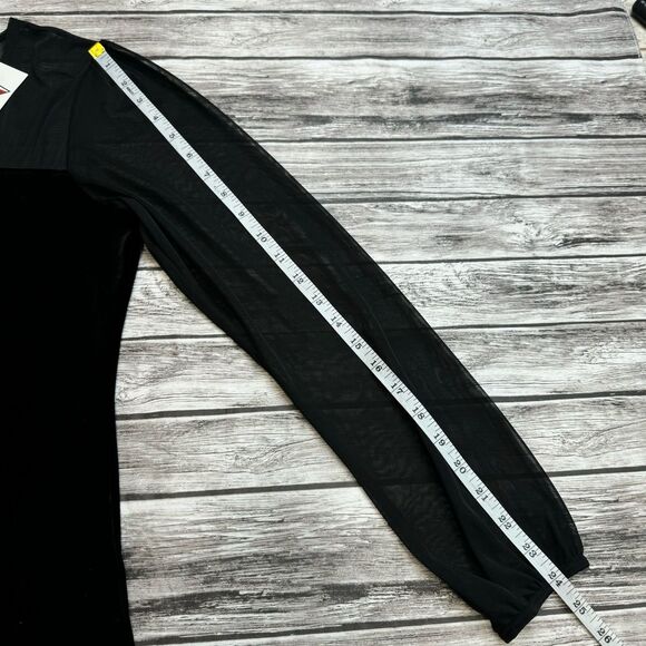 Susan Lawrence Women's Pullover Black Velour Mesh Blouse M Med Medium Bubble NWT - Picture 11 of 13